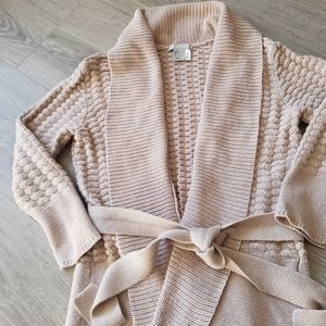 Knit cardigan with belt